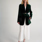 MADAGASCAR feather-trimmed silk-blend velvet blazer