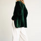 MADAGASCAR feather-trimmed silk-blend velvet blazer