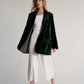 MADAGASCAR feather-trimmed silk-blend velvet blazer